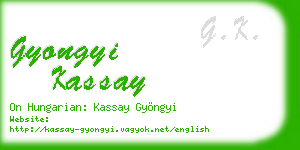 gyongyi kassay business card
