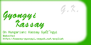 gyongyi kassay business card